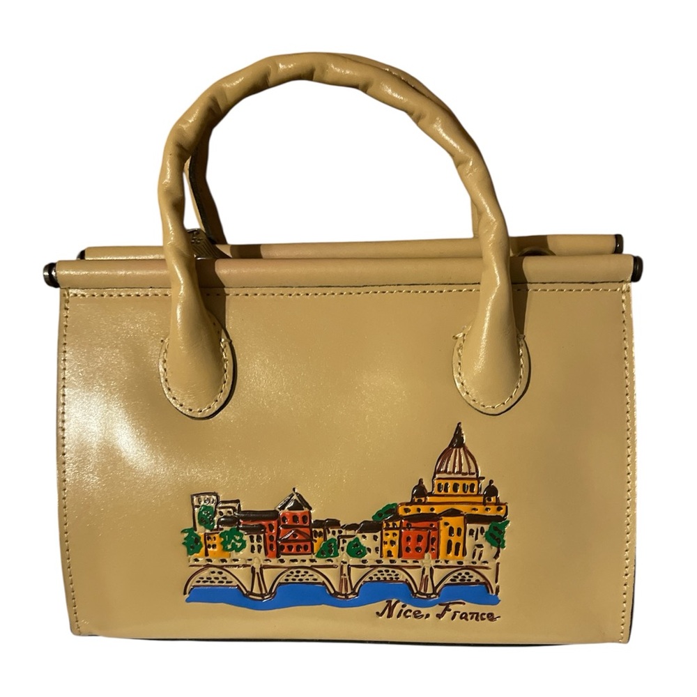 Patricia Nash Tan Satchel with Nice, France Cityscape Art